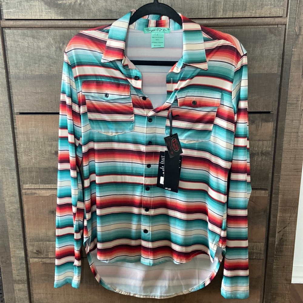 Cowgirl Tuff Serape Rodeo Shirt
